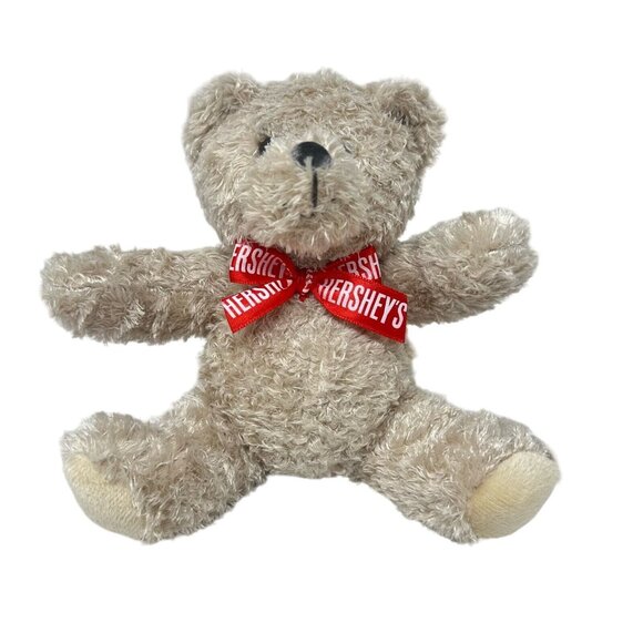 Galerie Hershey Plush Bear Moose Chocolate Promo Gift 7 Inch Red Logo Ribbon - Picture 10 of 14